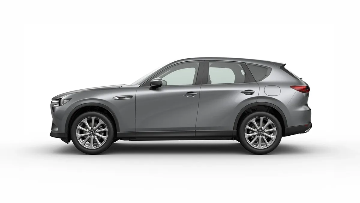 Mazda CX-60 e-Skyactiv D MHEV 8AT RWD Exclusive-Line en renting en Zaragoza — Lateral